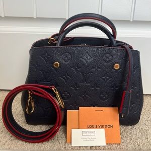 New Louis Vuitton Montaigne BB Marine Rouge